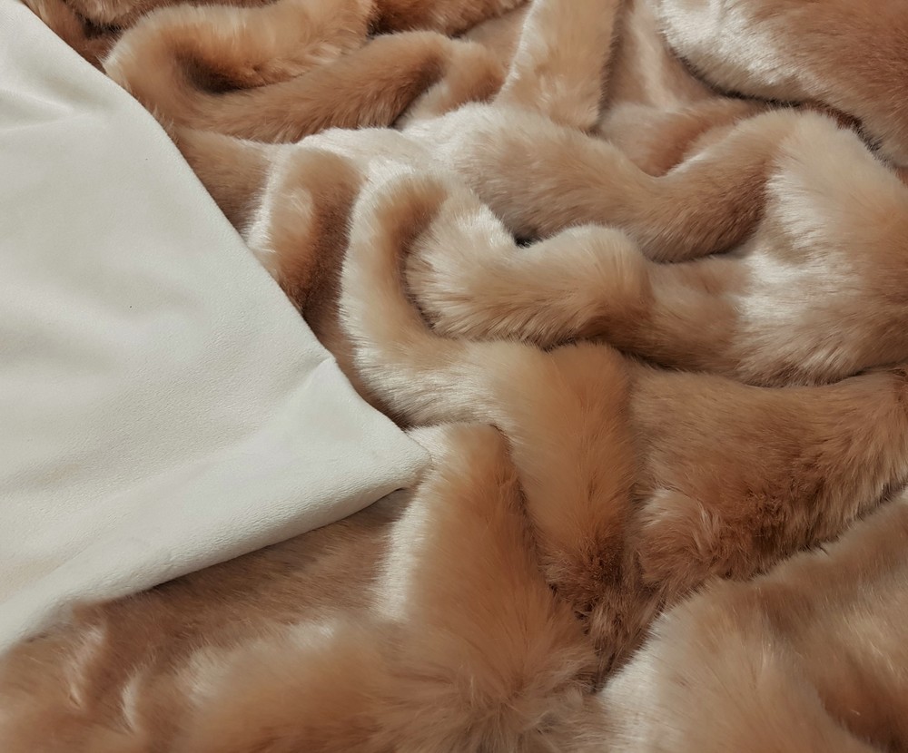 Pink Faux Fur Blanket Queen Size Luxury Modern Blush Big Fur