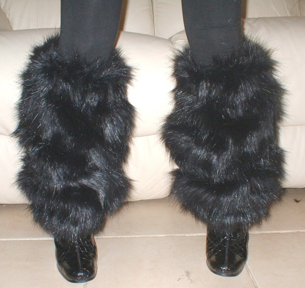 Black fur hotsell leg warmers