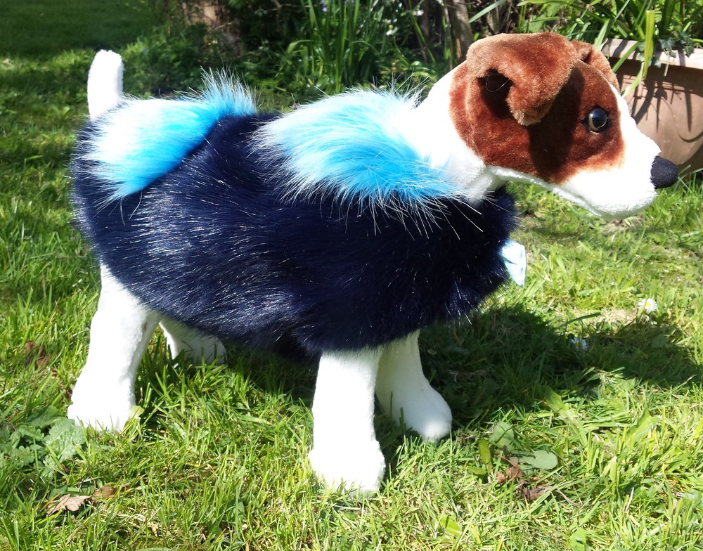 Faux fur shop dog jacket