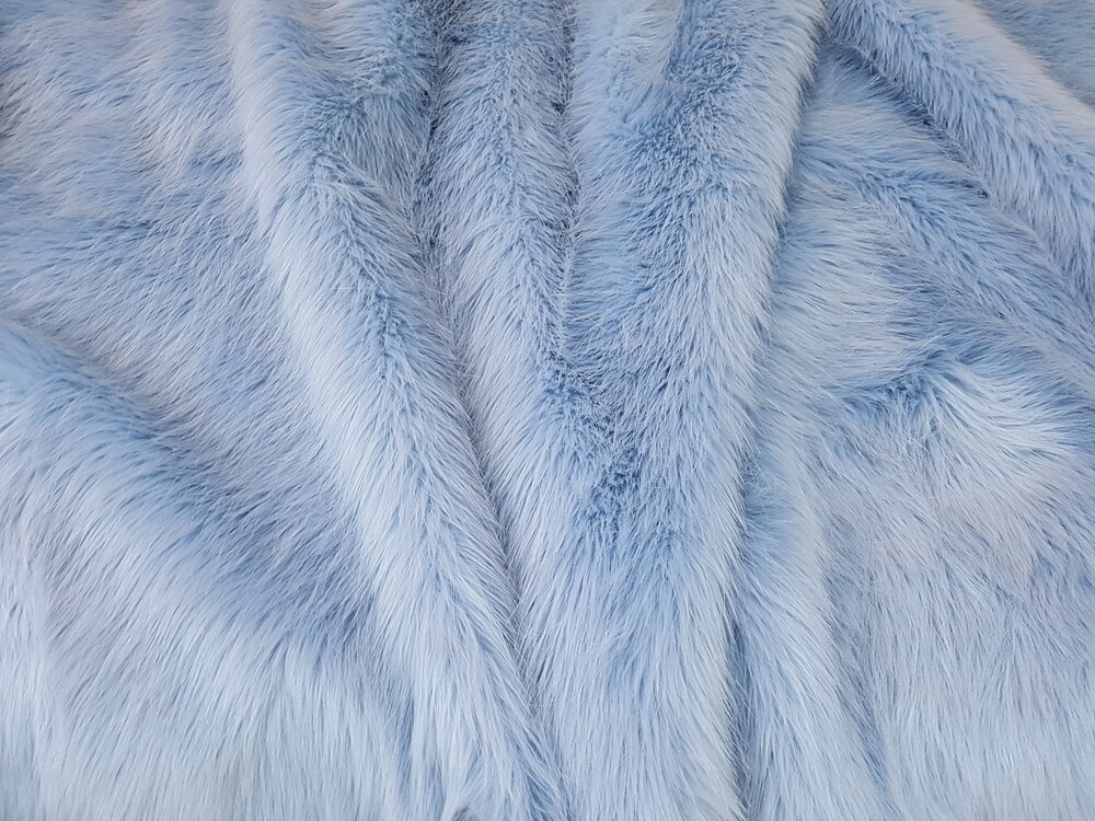 Baby Blue Faux Fur Fabric Per Meter.