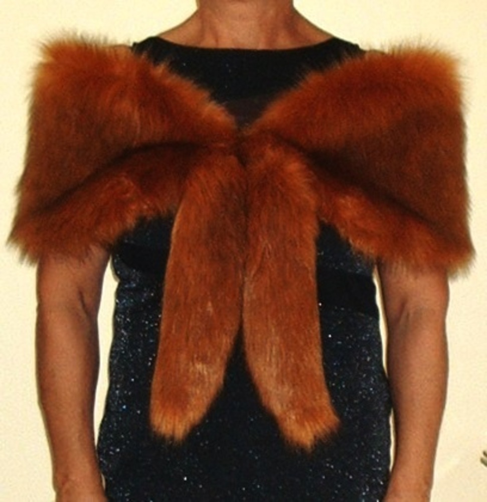 Vintage faux fur sales shawl