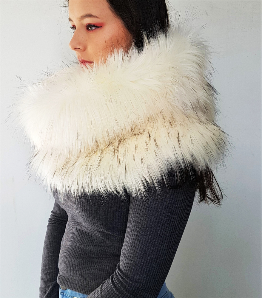 Himalaya Faux Fur Cowl/Neck Warmer - Faux Fur Throws, Fabric and Fashion