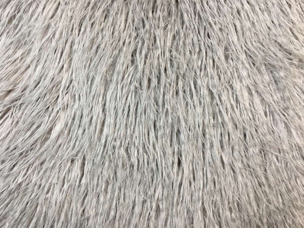 Mongolian Grey Faux Fur Swatch - Faux Fur Throws, Fabric and Fashion