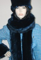 Midnight Navy Blue Faux Fur Fashion