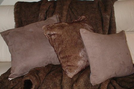 Chocolate Faux Suede Cushions
