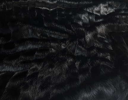 Black Pelted Faux Fur Fabric Per Meter