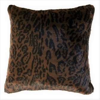 Dark Leopard Faux Fur Cushions