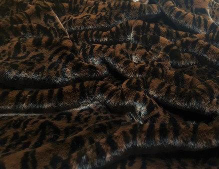 Dark Leopard Faux Fur Fabric Per Meter