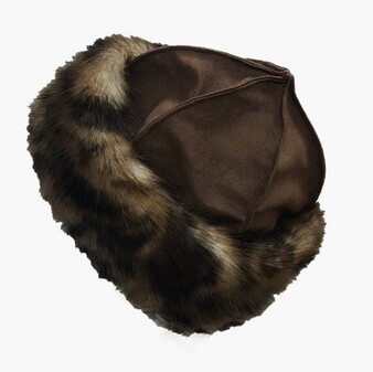 Ocelot Faux Fur Roller Hat 