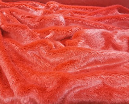 Salmon Faux Fur Fabric Per Meter