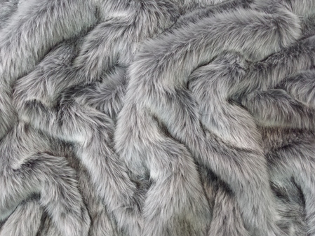 Silver Musquash Faux Fur Fabric Per Meter