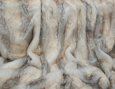 Snow Wolf Faux Fur Fabric Per Meter