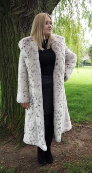 Snow Lynx Faux Fur Long Coat