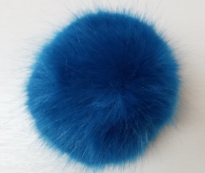 Azure Blue Faux Fur Pom Pom
