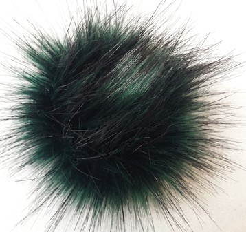 Emerald Black Faux Fur Pom Pom