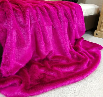 Hot Pink Mink Faux Fur Throws