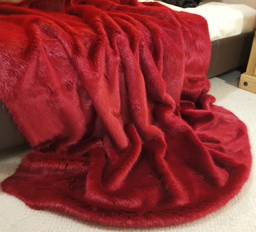 Ruby Red Faux Fur Throw