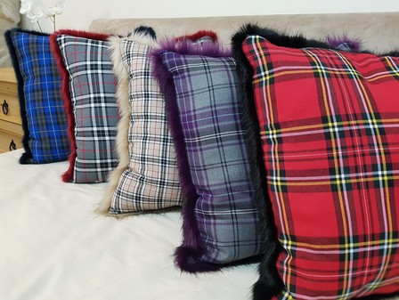 Tartan and Faux Fur Cushions