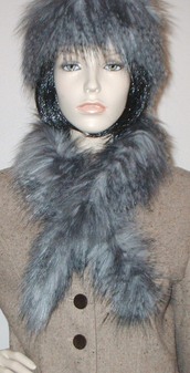Siberian Wolf Faux Fur Slim Collar/Headband