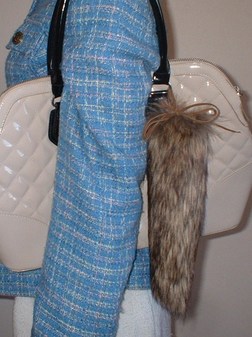 Simba Faux Fur  Faux Fur Tail Handbag Key Charm