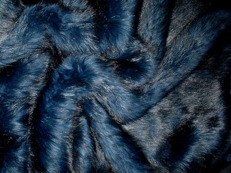 Midnight Blue Faux Fur per meter