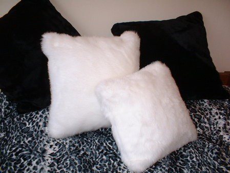 Snow White Faux Fur Cushions