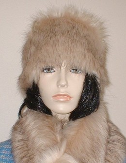 Fawn Musquash Faux Fur Hat