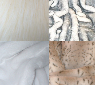 White and Cream Set of Faux Fur Swatches