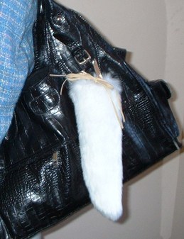 Snow White Faux Fur Tail Handbag Key Charms