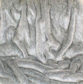 Silver Musquash Faux Fur Long Coat