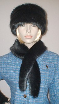 Charcoal Mink Faux Fur Slim Collar/Headband