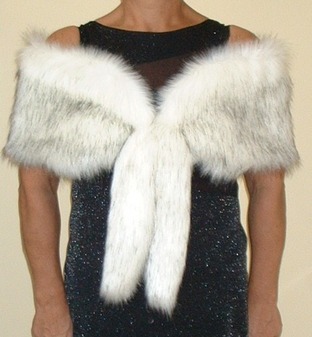 Vintage faux fur on sale shawl