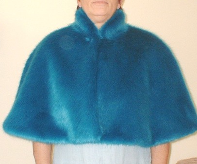 Azure Blue Faux Fur Cape