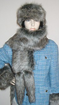 Timber Wolf Faux Fur Tail Scarf