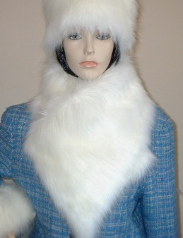 Polar Bear Faux Fur Vintage Asymmetric Scarf