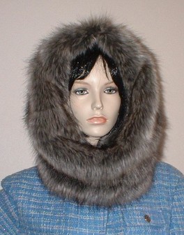 Timber Wolf Faux Fur Cowl/Neck Warmer