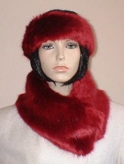 Ruby Red Faux Fur Long Collar