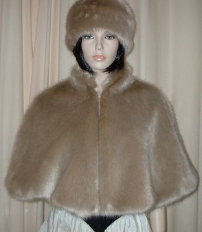 Honey Blonde Faux Fur Cape