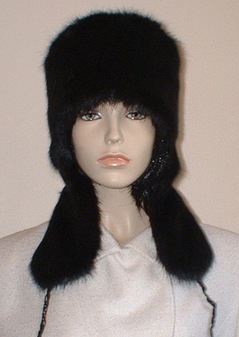 Black Mink Faux Fur Trapper Hat