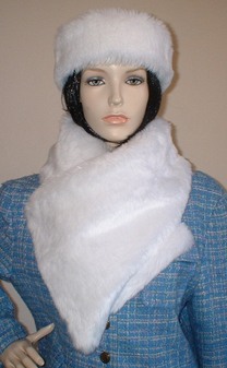 Snow White Faux Fur Vintage Asymmetric Scarf