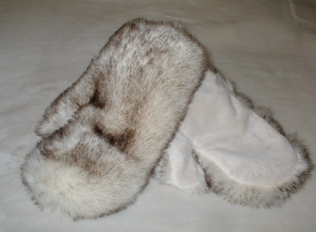 Polar Fox Faux Fur Mittens