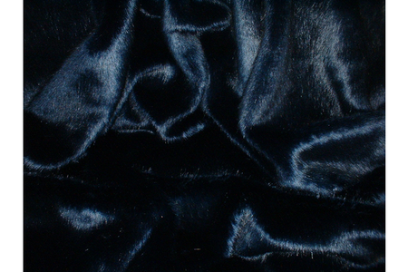 Midnight Navy Blue Faux Fur Long Coat