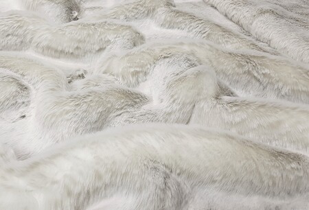 Beige Frost Faux Fur Fabric Per Meter