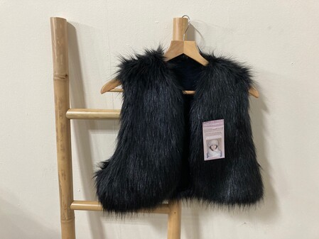 Black Bear Faux Fur Bolero/Waistcoat