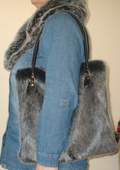 Arctic Wolf Faux Fur Bag