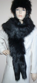 Black Bear Faux Fur Tail Scarf
