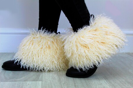 Valais Cream Faux Fur Boot Toppers