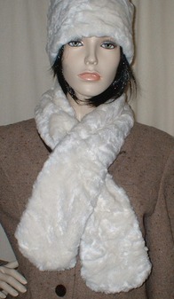 Ivory Astra Faux Fur Pull Through Scarf