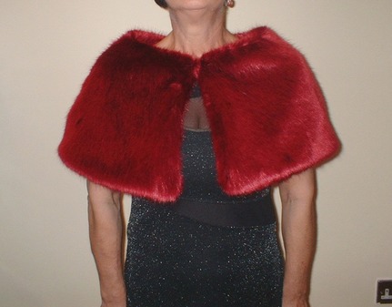 Ruby Red Faux Fur Capelet