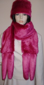 Hot Pink Mink Faux Fur Tail Scarf
